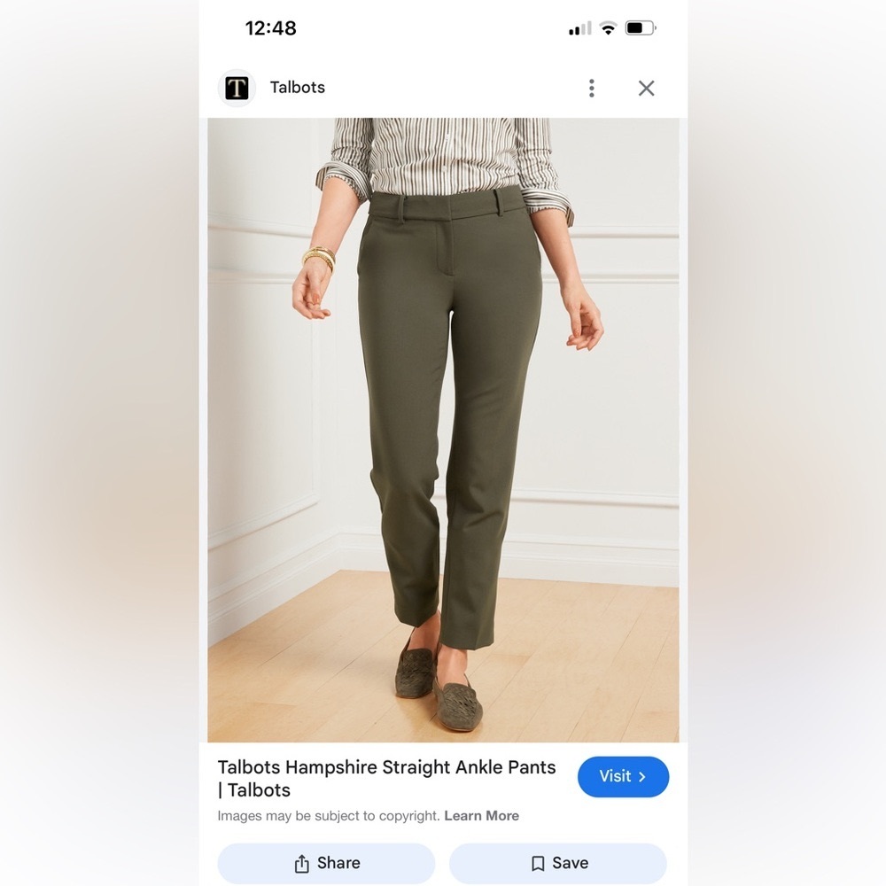 Talbots Olive Ankle Pants